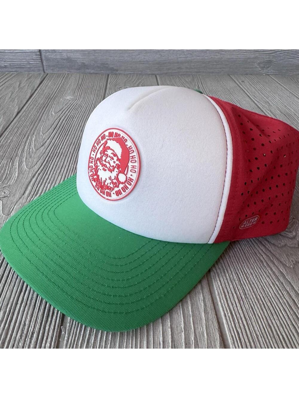 Alter Ego Christmas Santa Trucker Hat Ho Ho Ho Snapback Red Green Holiday Cap